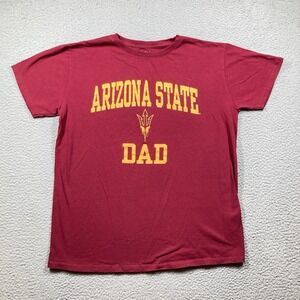 Arizona State University Dad T Shirt Men's Large Maroon Sun‎ Devils Short Sleeve